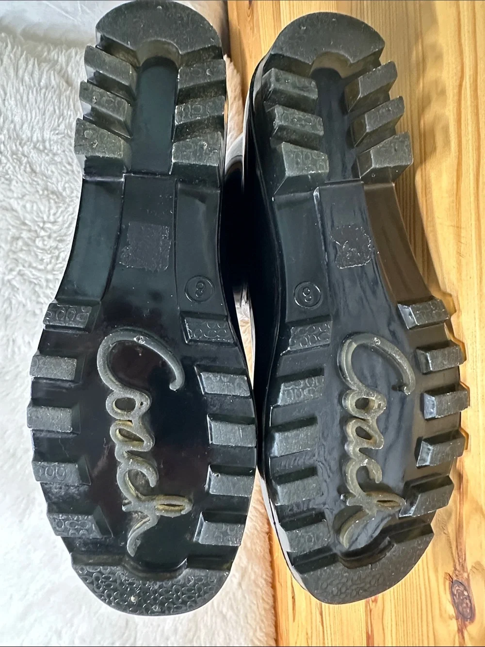 🔥 Authentic Coach Women’s Knee-High Rubber Rain Boots  Size 8🔥